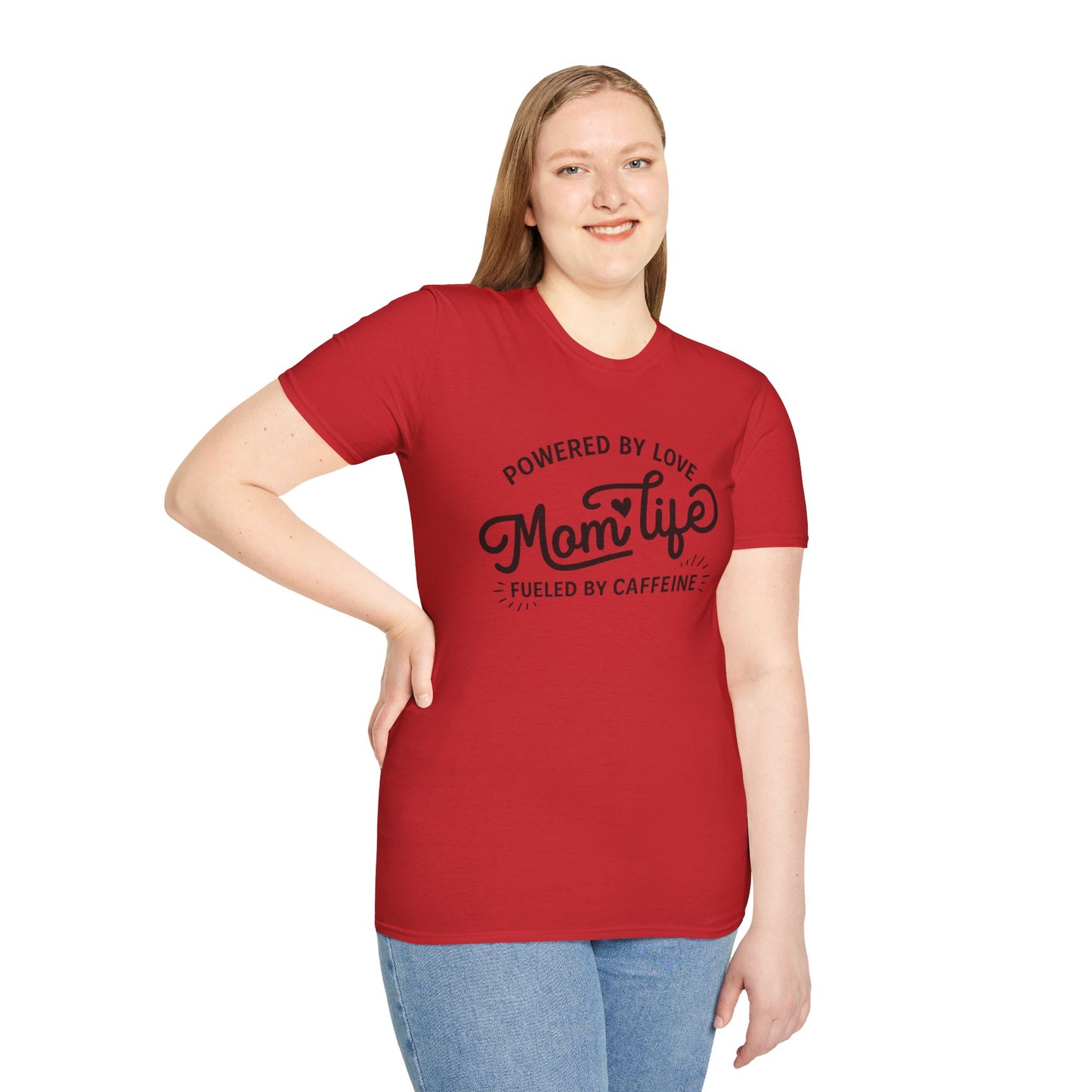 Mom Life T-Shirt - "Powered by Love, Fueled by Caffeine" Mom Gift