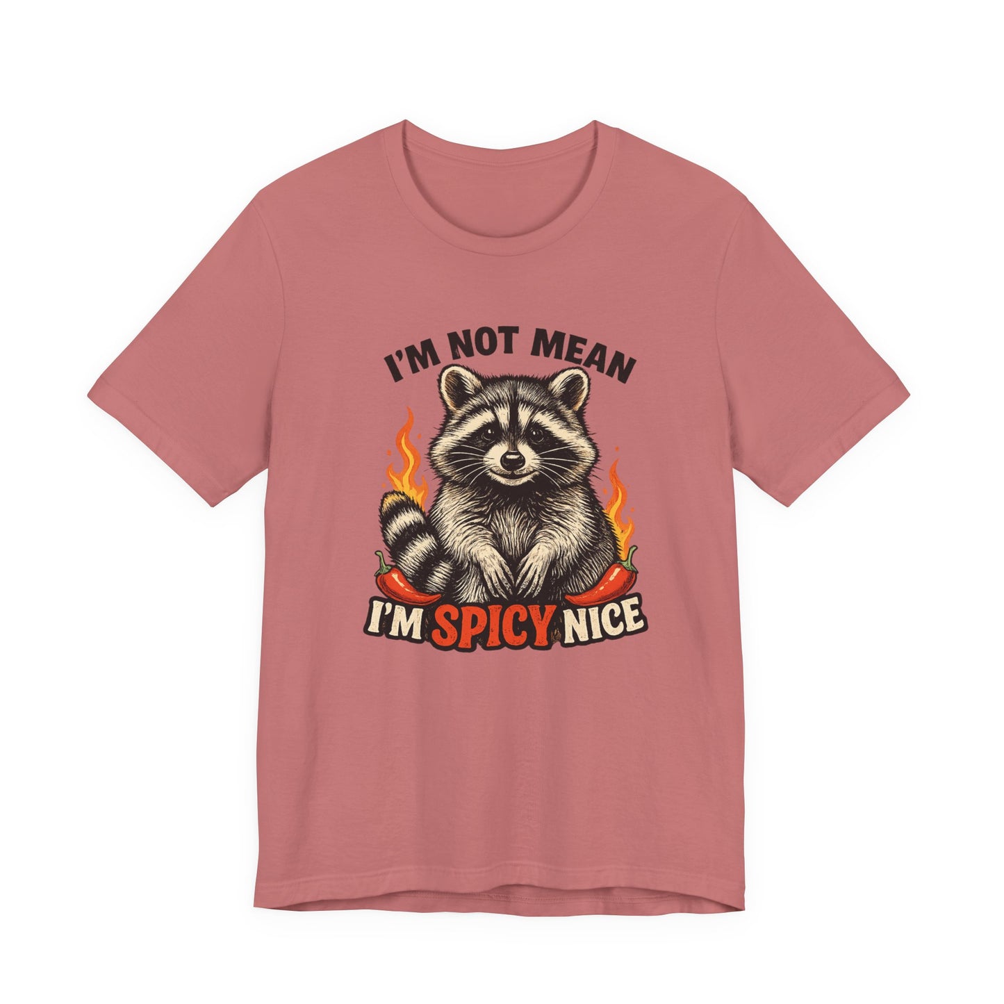 Spicy Nice Raccoon T-Shirt — "I'm Not Mean, I'm Spicy Nice" Graphic Tee