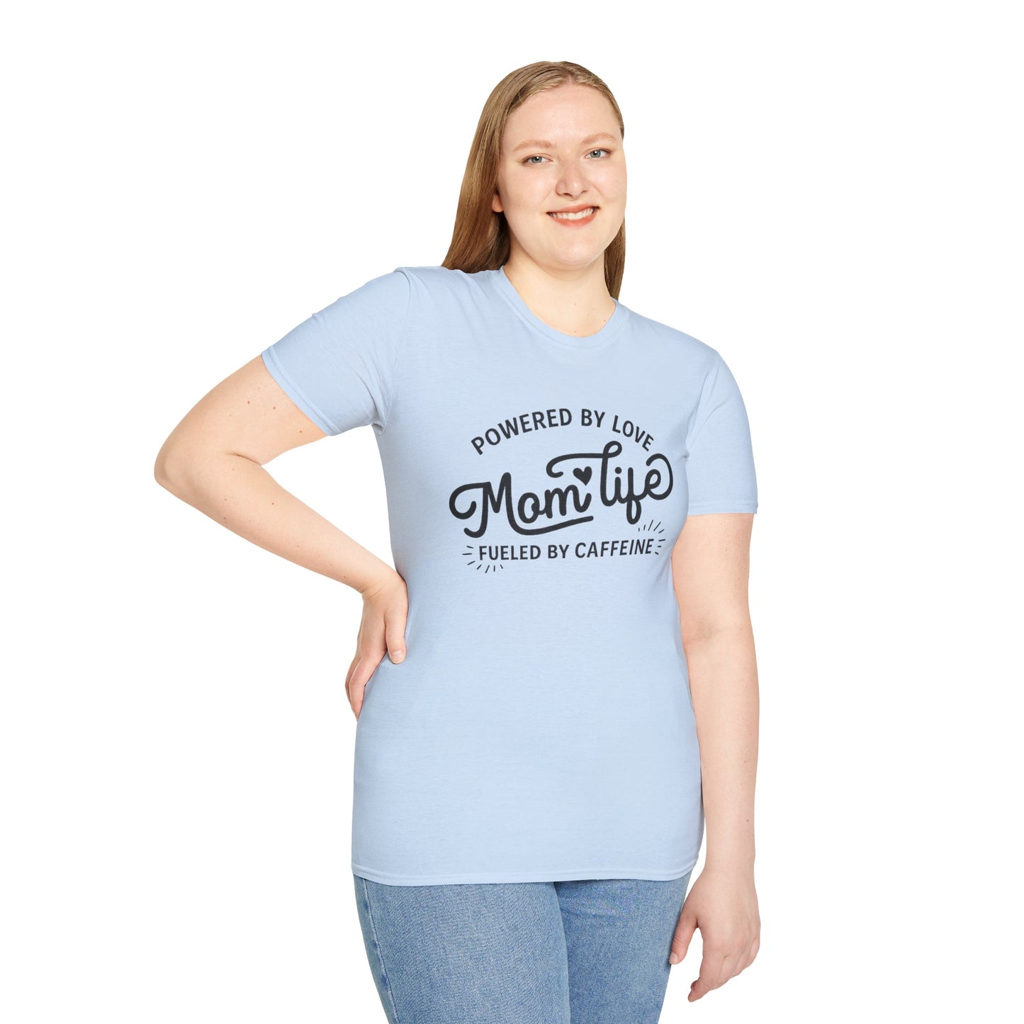 Mom Life T-Shirt - "Powered by Love, Fueled by Caffeine" Mom Gift