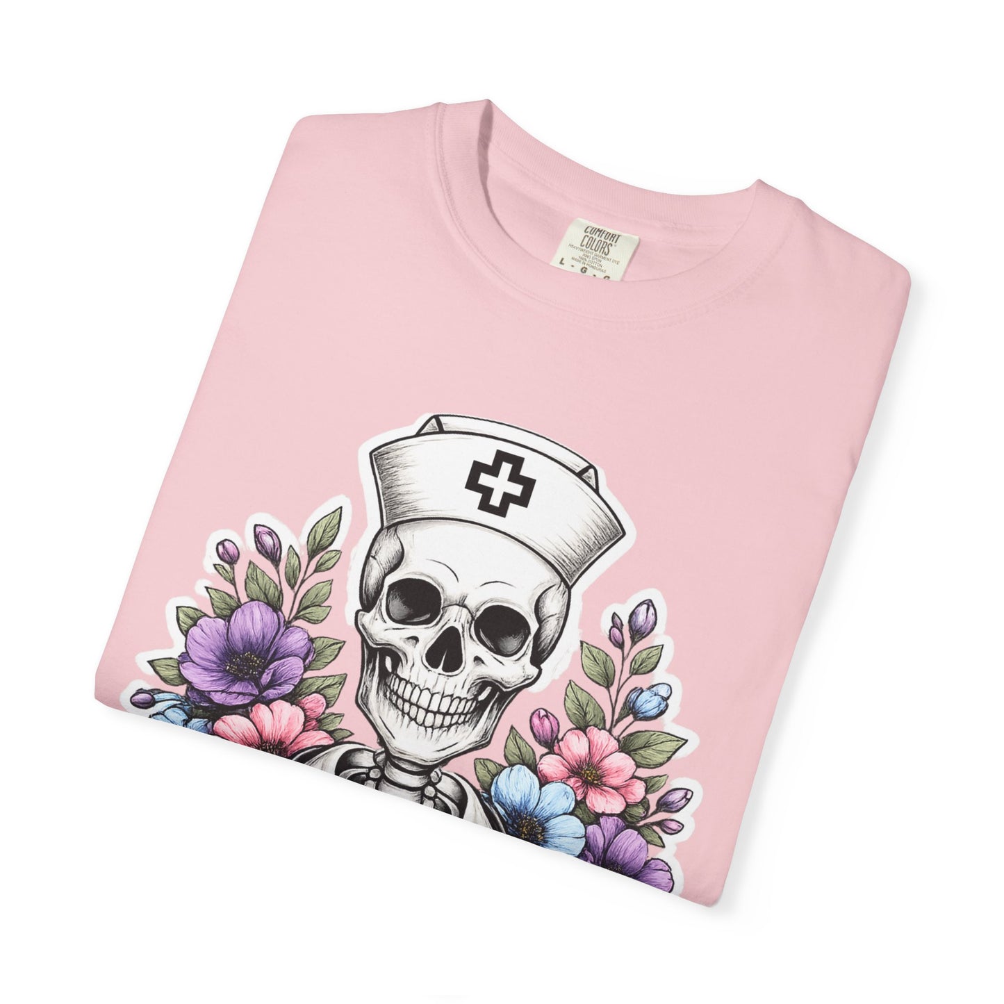 T-Shirt — "Sorta Ratchet, Sorta Nightingale" Nurse Skull Floral Tee