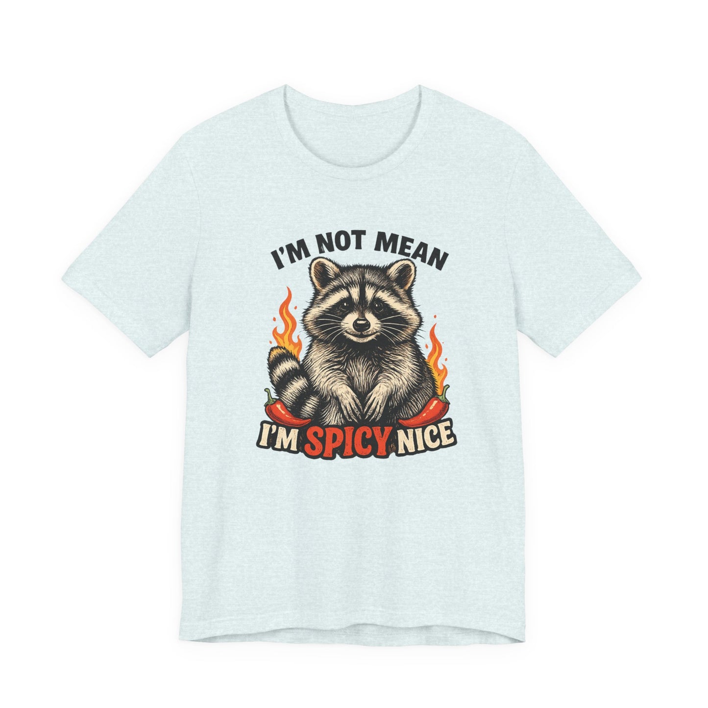 Spicy Nice Raccoon T-Shirt — "I'm Not Mean, I'm Spicy Nice" Graphic Tee