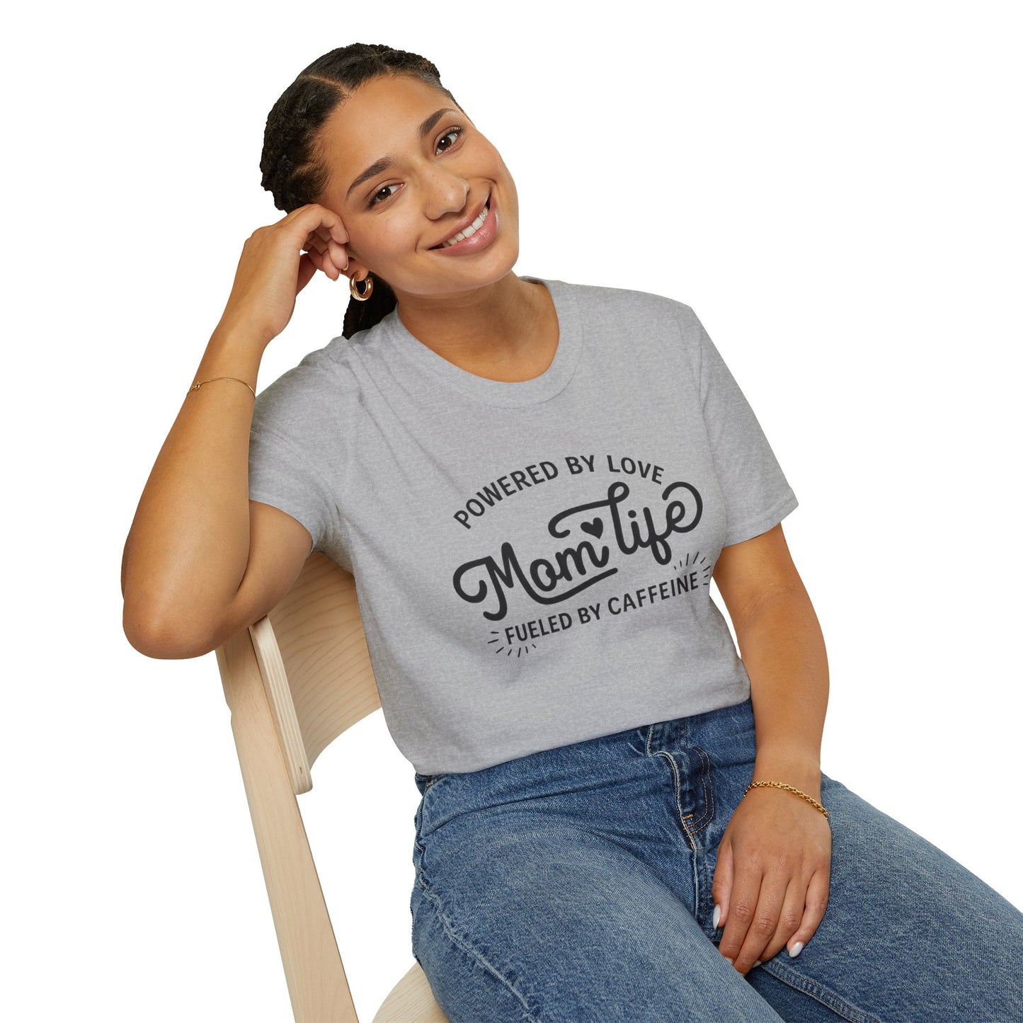 Mom Life T-Shirt - "Powered by Love, Fueled by Caffeine" Mom Gift