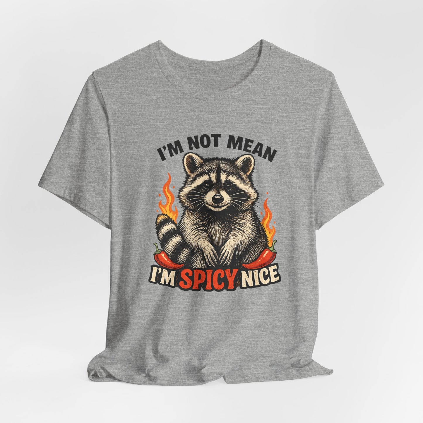 Spicy Nice Raccoon T-Shirt — "I'm Not Mean, I'm Spicy Nice" Graphic Tee