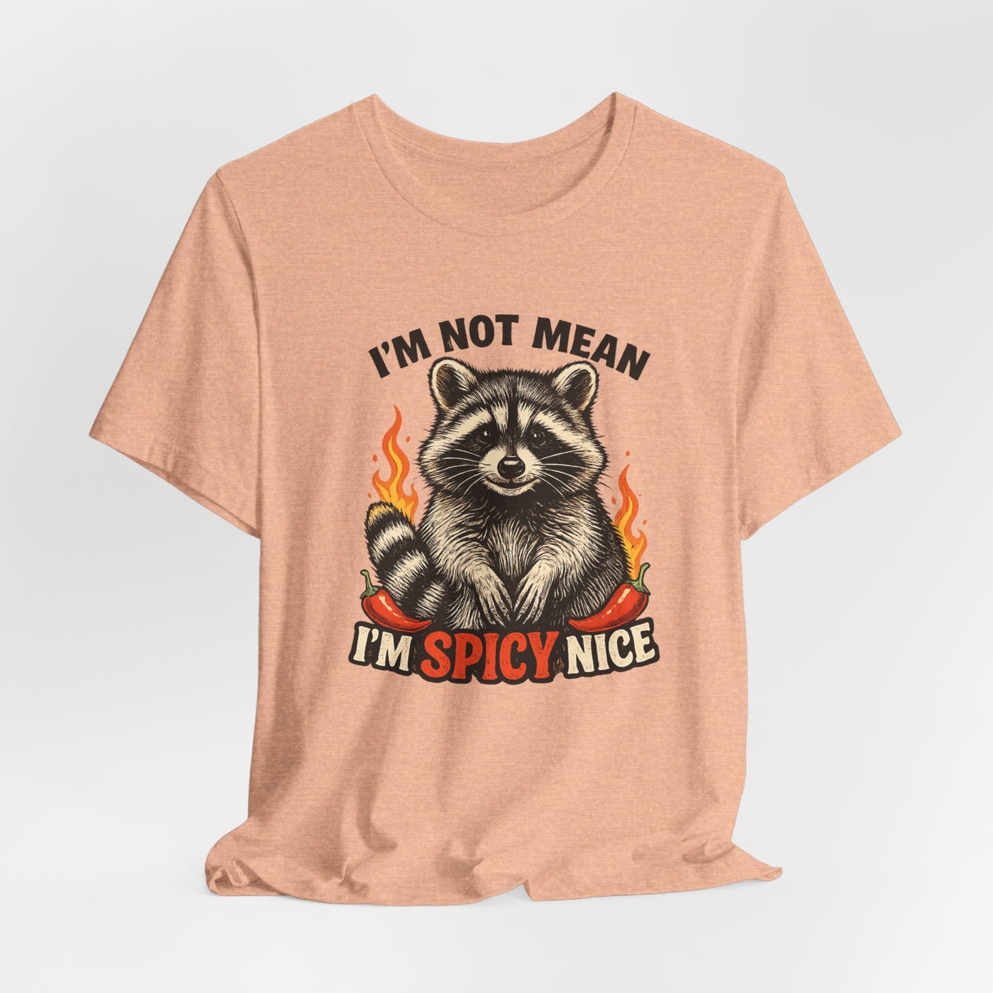 Spicy Nice Raccoon T-Shirt — "I'm Not Mean, I'm Spicy Nice" Graphic Tee