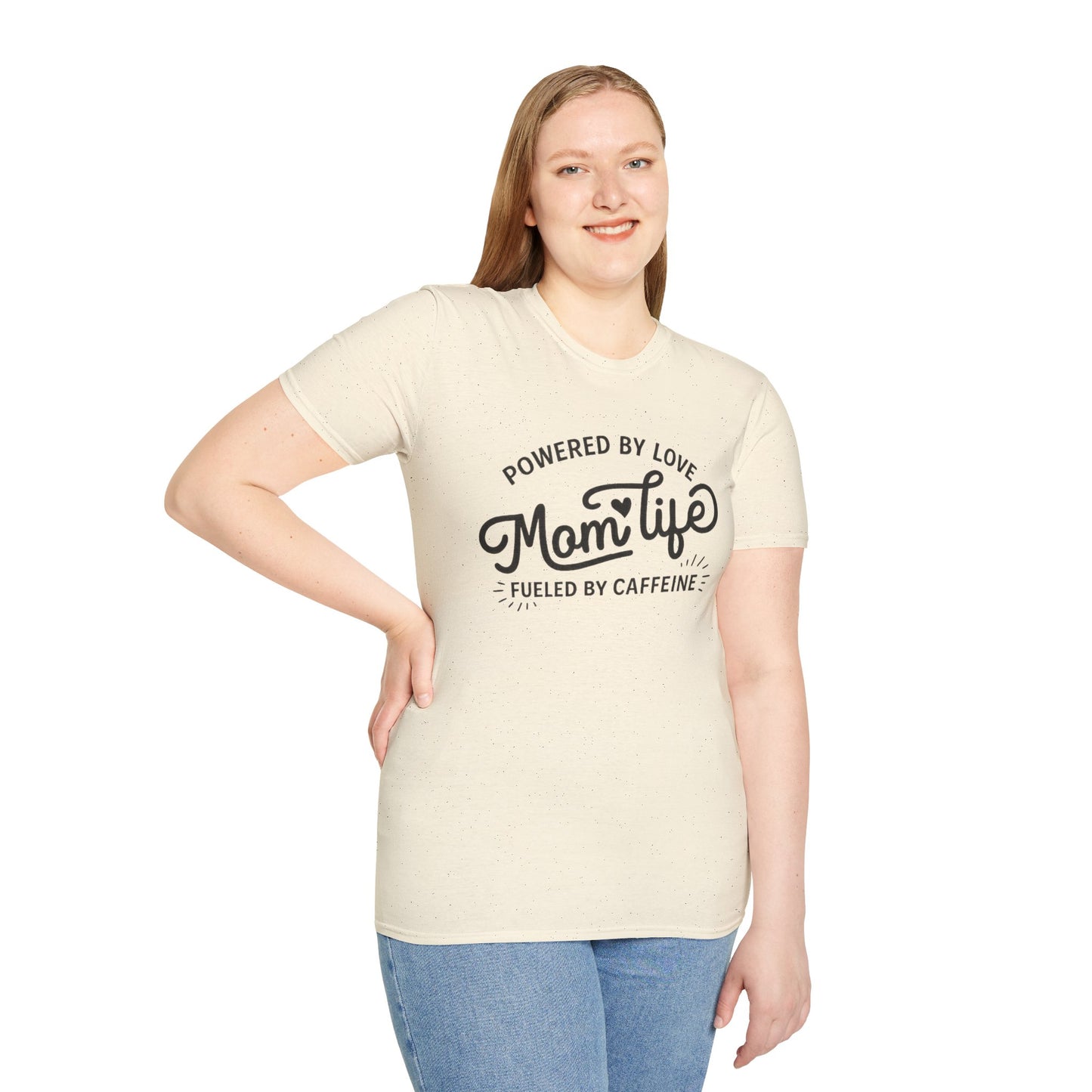 Mom Life T-Shirt - "Powered by Love, Fueled by Caffeine" Mom Gift