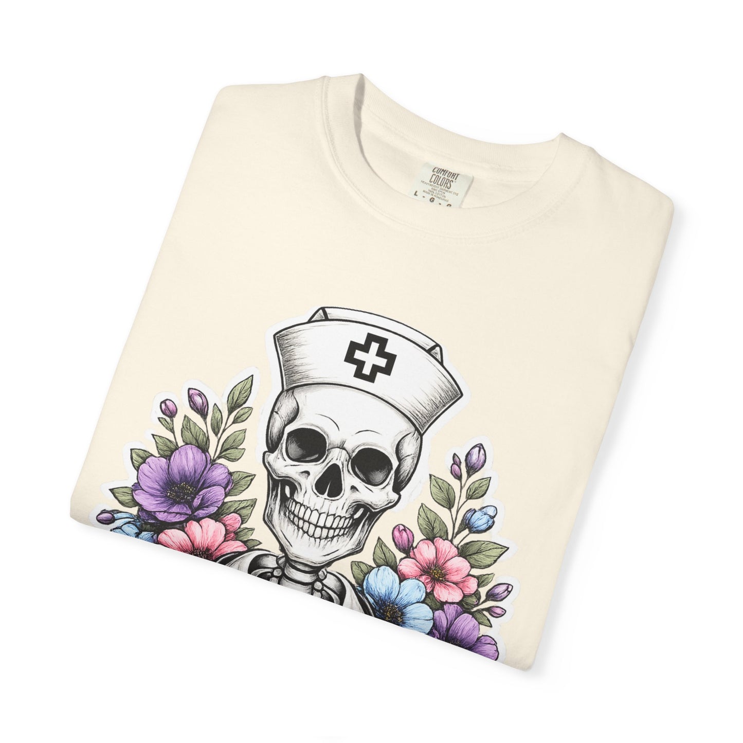 T-Shirt — "Sorta Ratchet, Sorta Nightingale" Nurse Skull Floral Tee