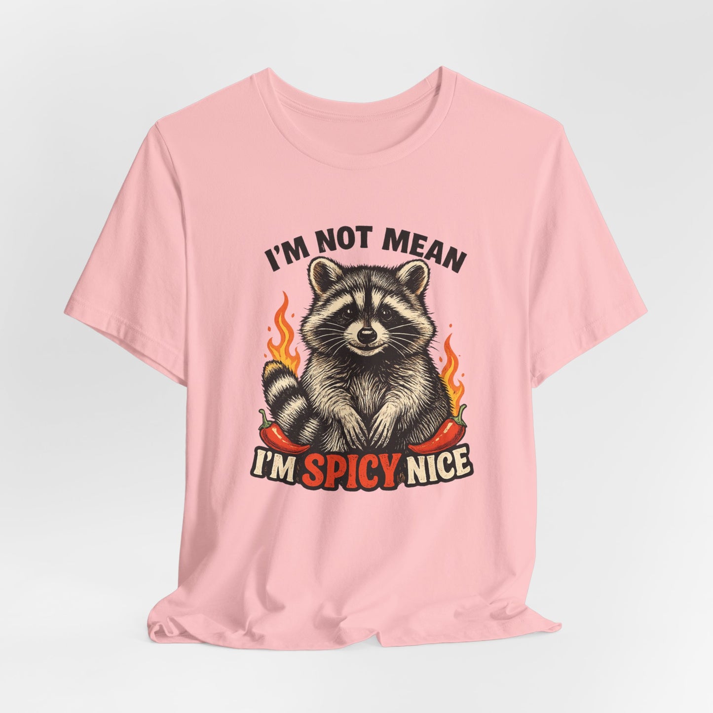 Spicy Nice Raccoon T-Shirt — "I'm Not Mean, I'm Spicy Nice" Graphic Tee