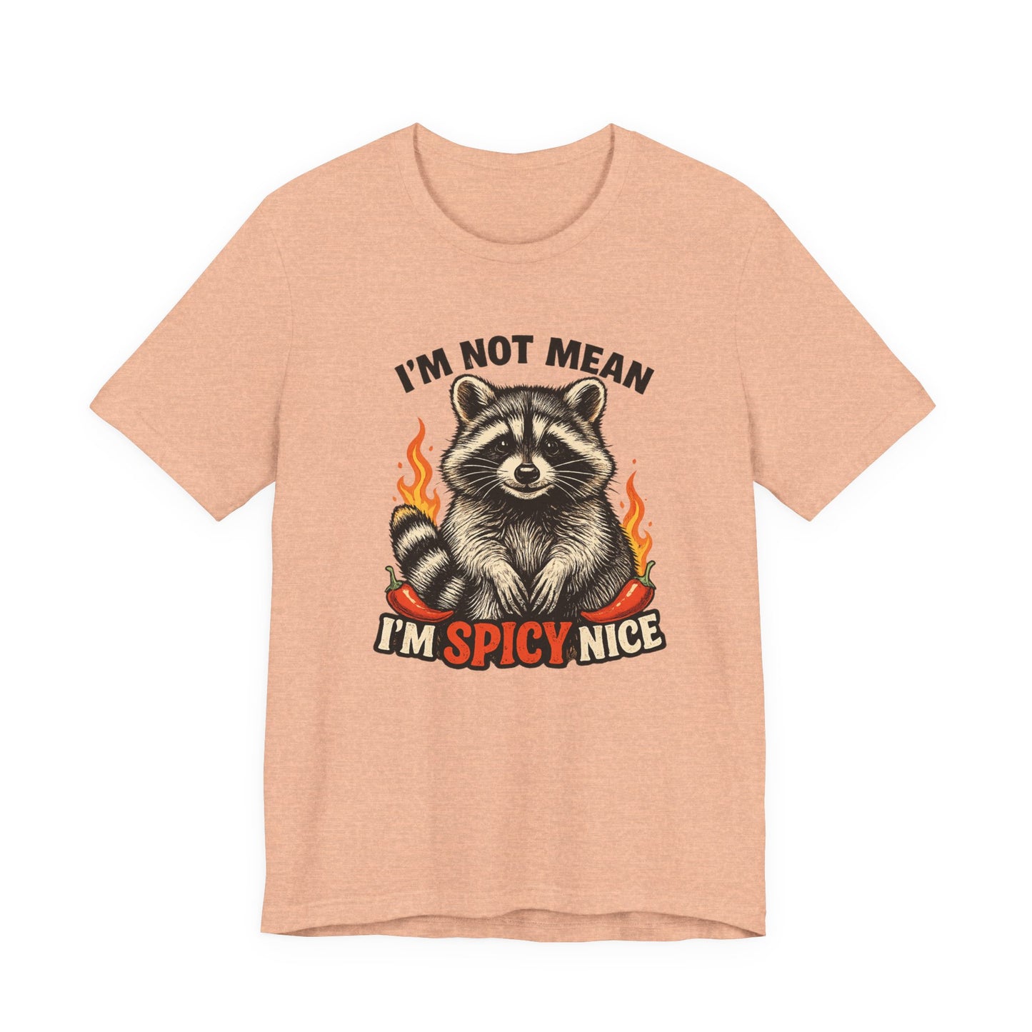 Spicy Nice Raccoon T-Shirt — "I'm Not Mean, I'm Spicy Nice" Graphic Tee
