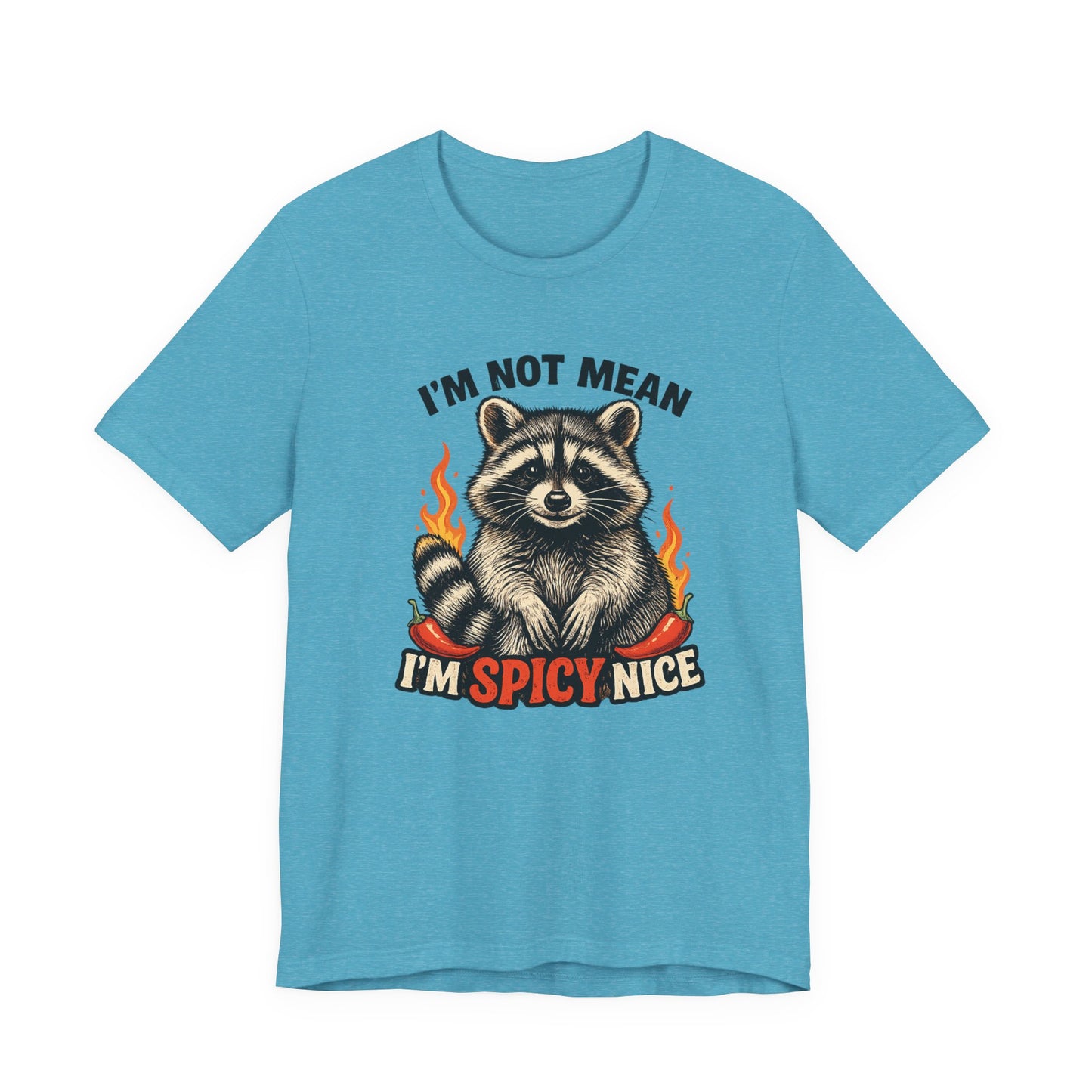 Spicy Nice Raccoon T-Shirt — "I'm Not Mean, I'm Spicy Nice" Graphic Tee