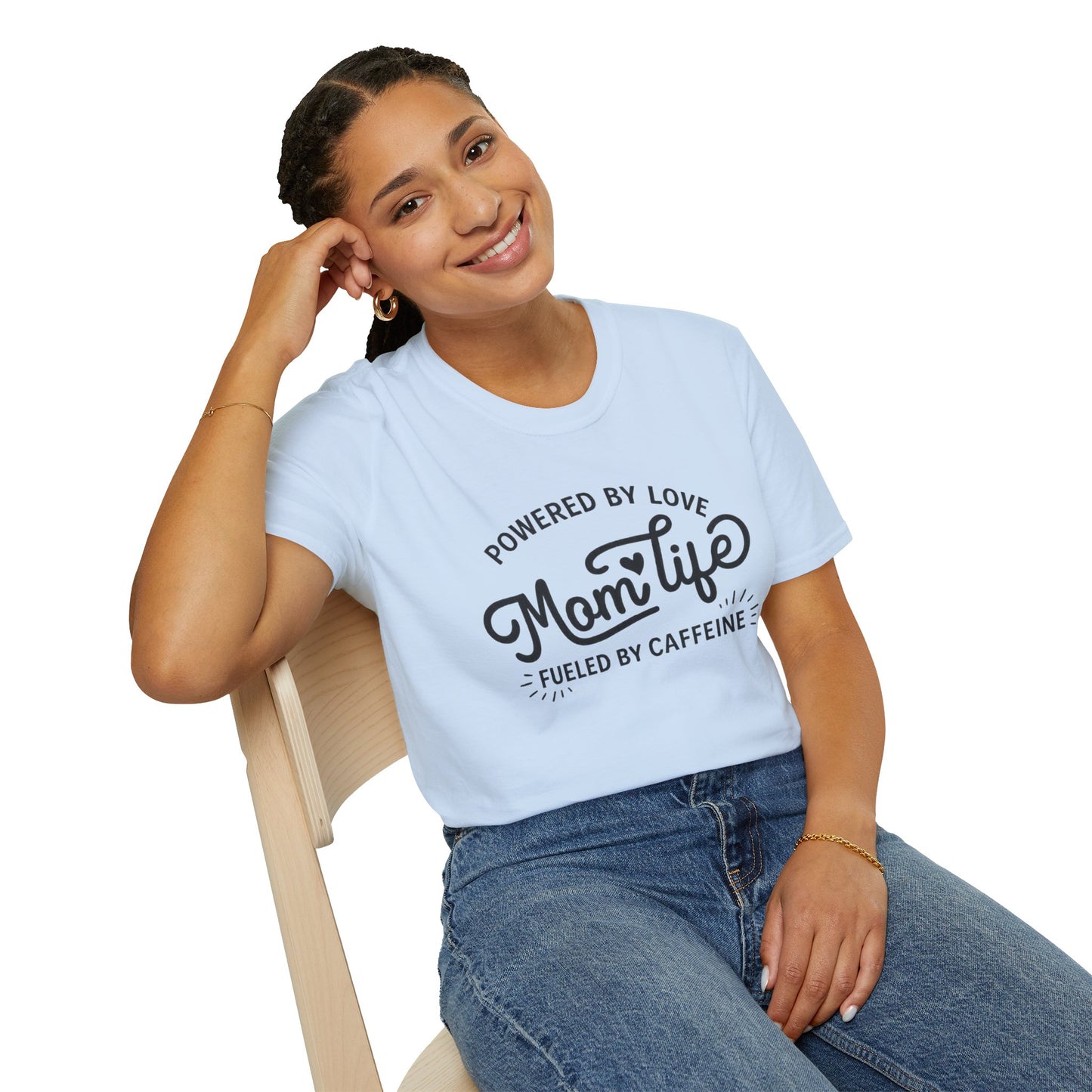 Mom Life T-Shirt - "Powered by Love, Fueled by Caffeine" Mom Gift