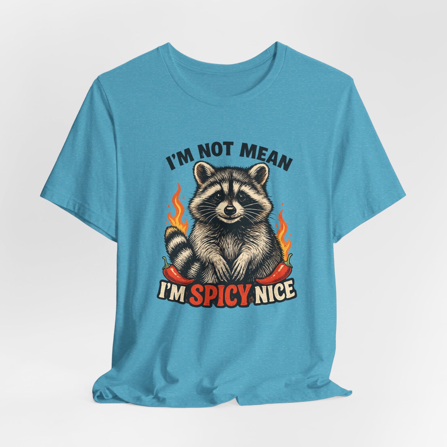 Spicy Nice Raccoon T-Shirt — "I'm Not Mean, I'm Spicy Nice" Graphic Tee