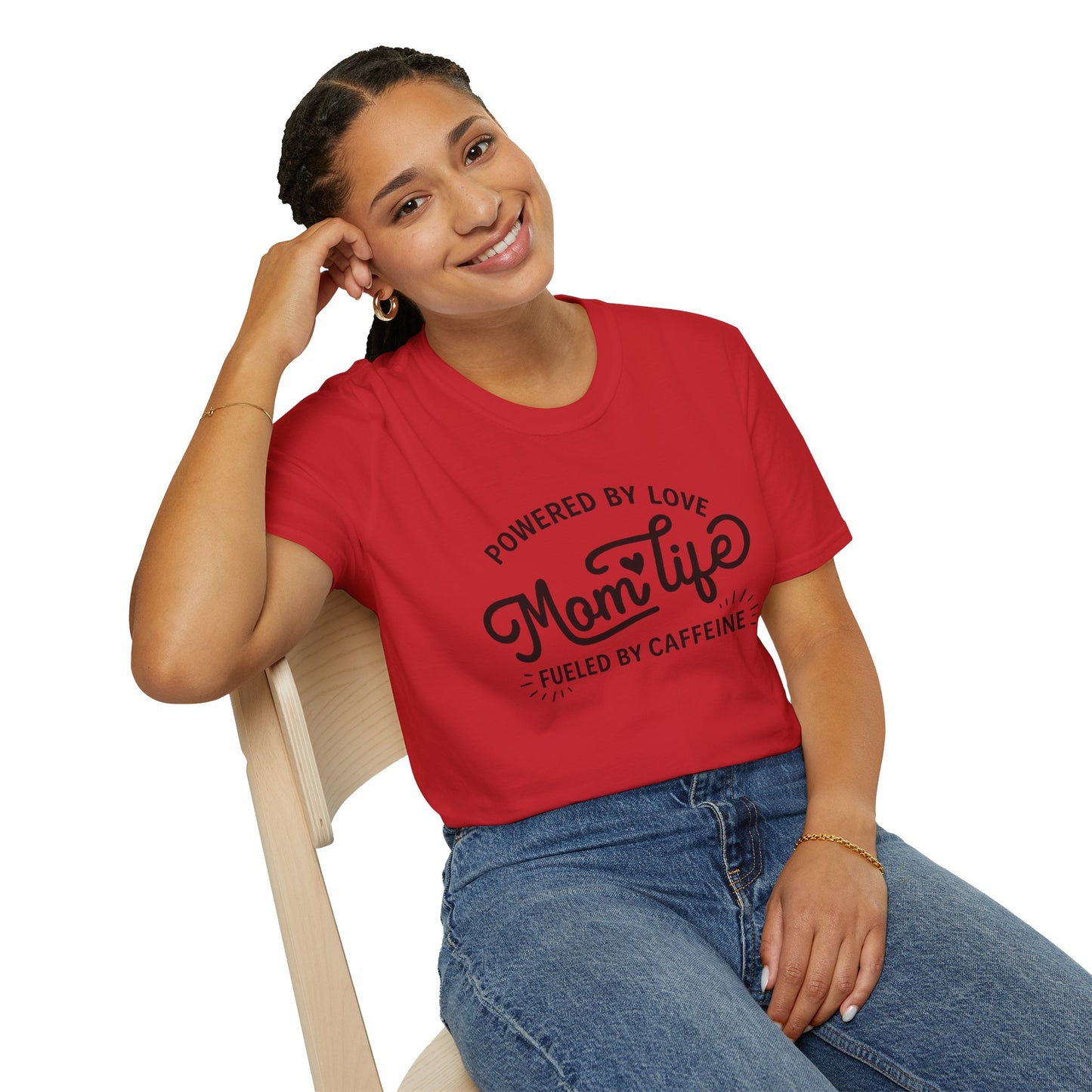 Mom Life T-Shirt - "Powered by Love, Fueled by Caffeine" Mom Gift