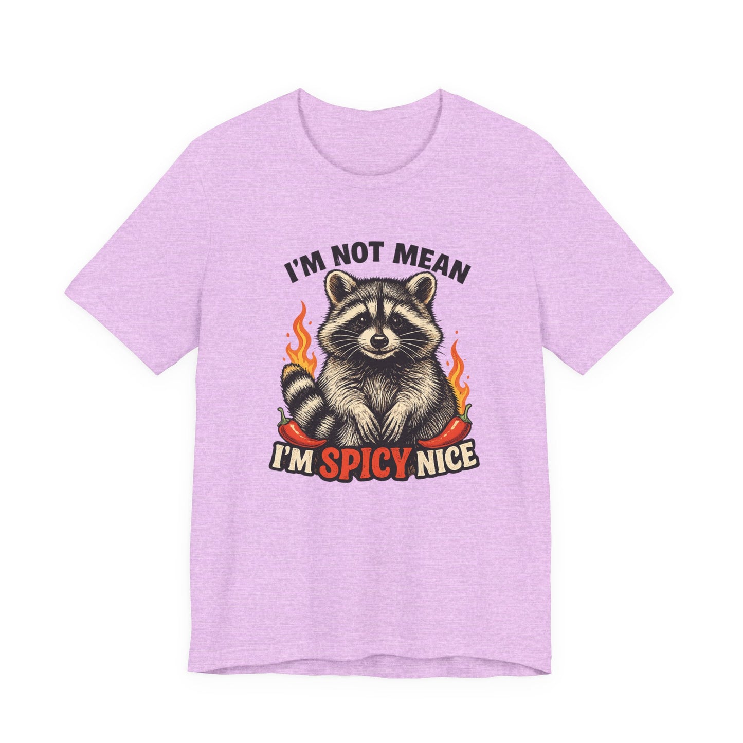 Spicy Nice Raccoon T-Shirt — "I'm Not Mean, I'm Spicy Nice" Graphic Tee