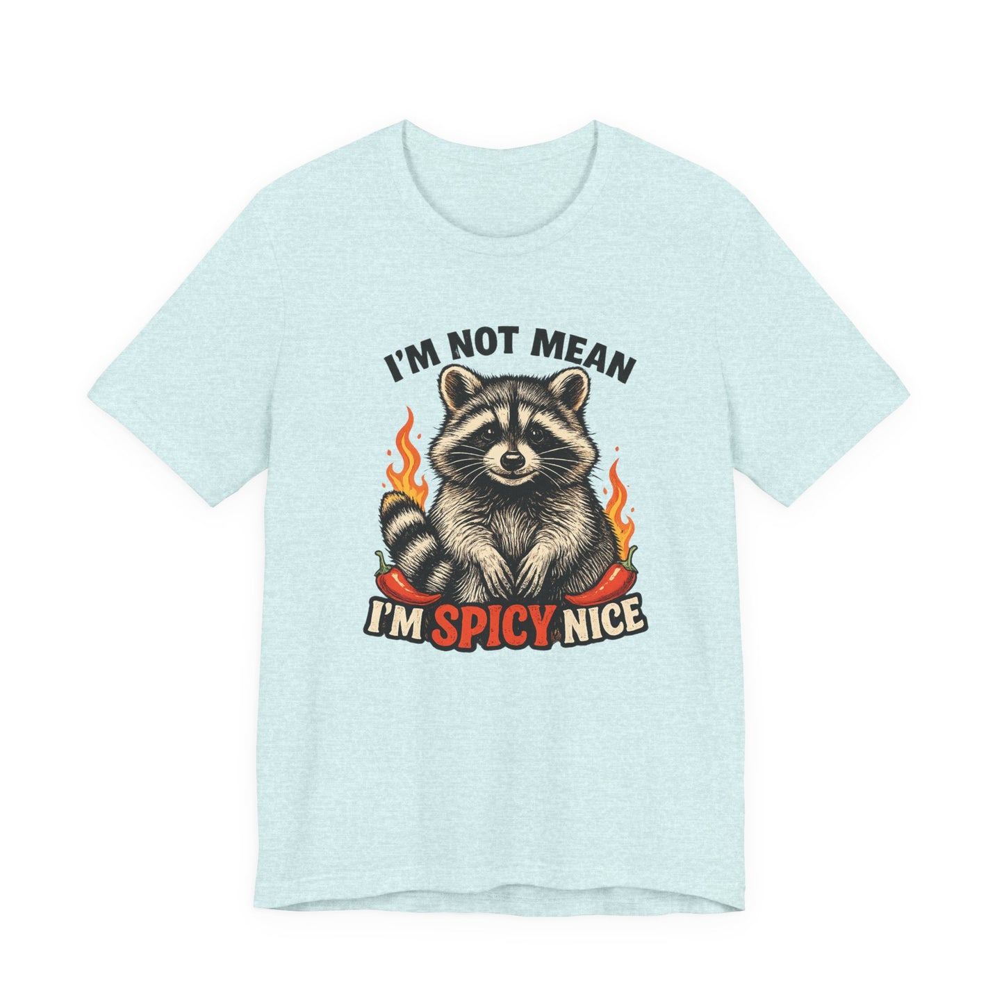 Spicy Nice Raccoon T-Shirt — "I'm Not Mean, I'm Spicy Nice" Graphic Tee