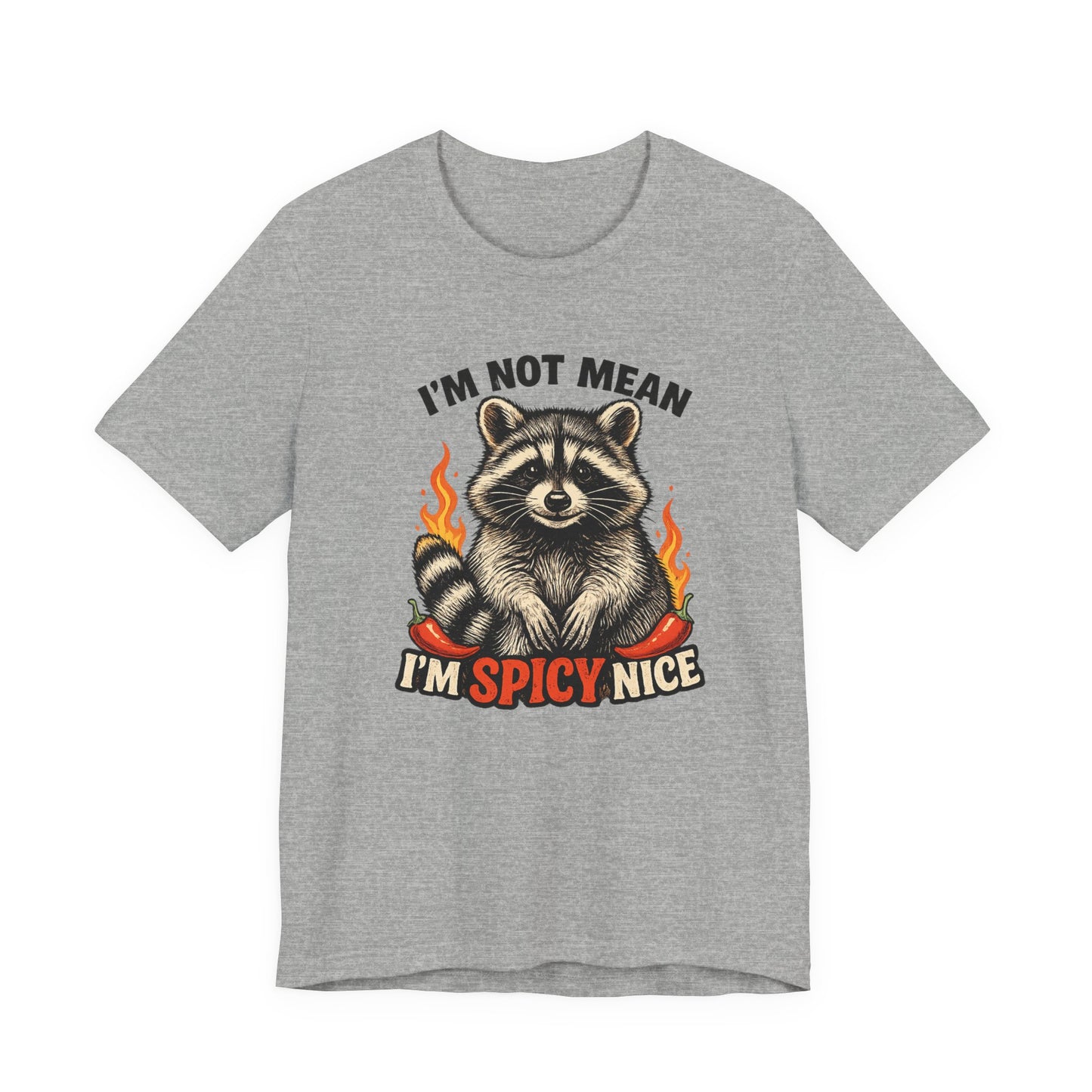 Spicy Nice Raccoon T-Shirt — "I'm Not Mean, I'm Spicy Nice" Graphic Tee