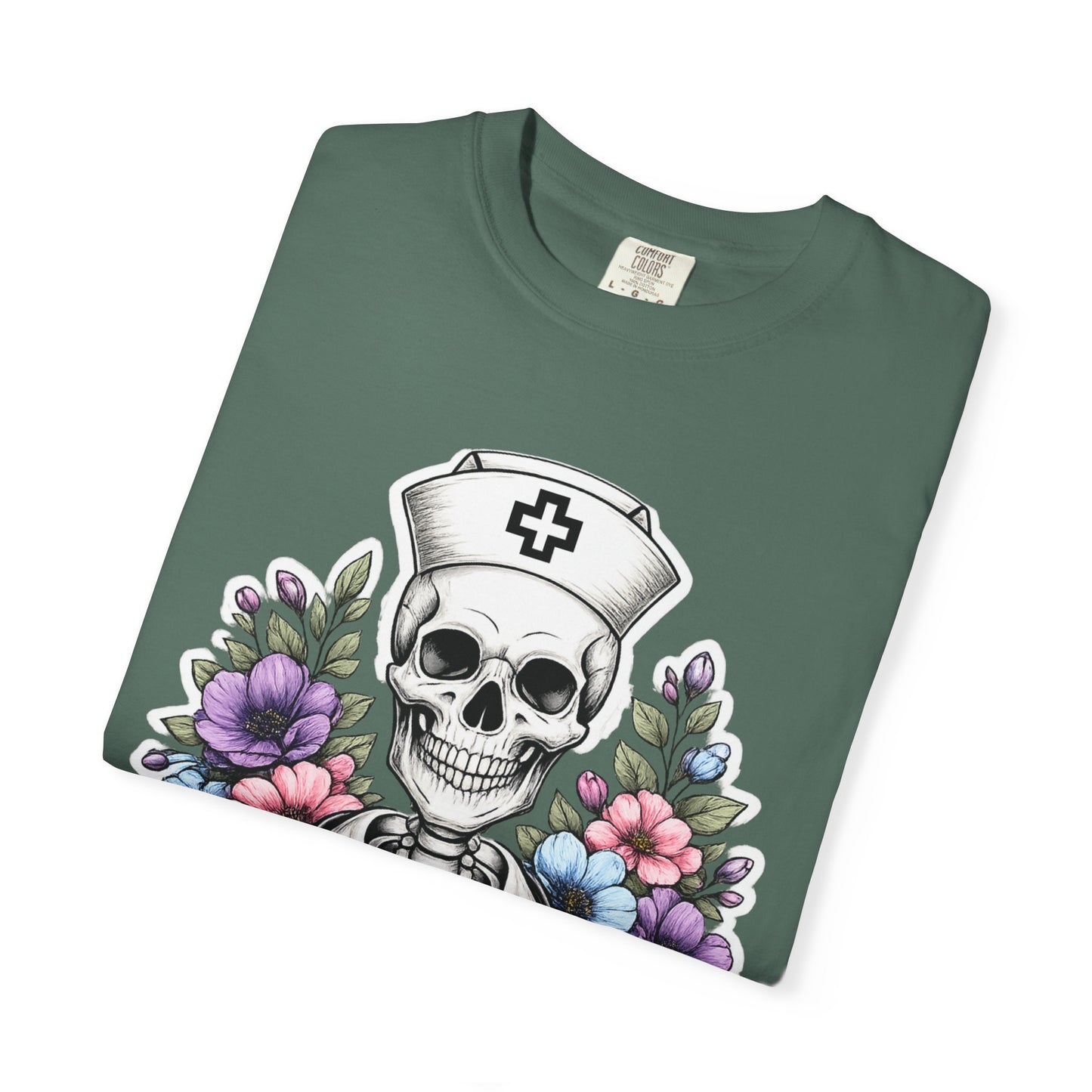 T-Shirt — "Sorta Ratchet, Sorta Nightingale" Nurse Skull Floral Tee