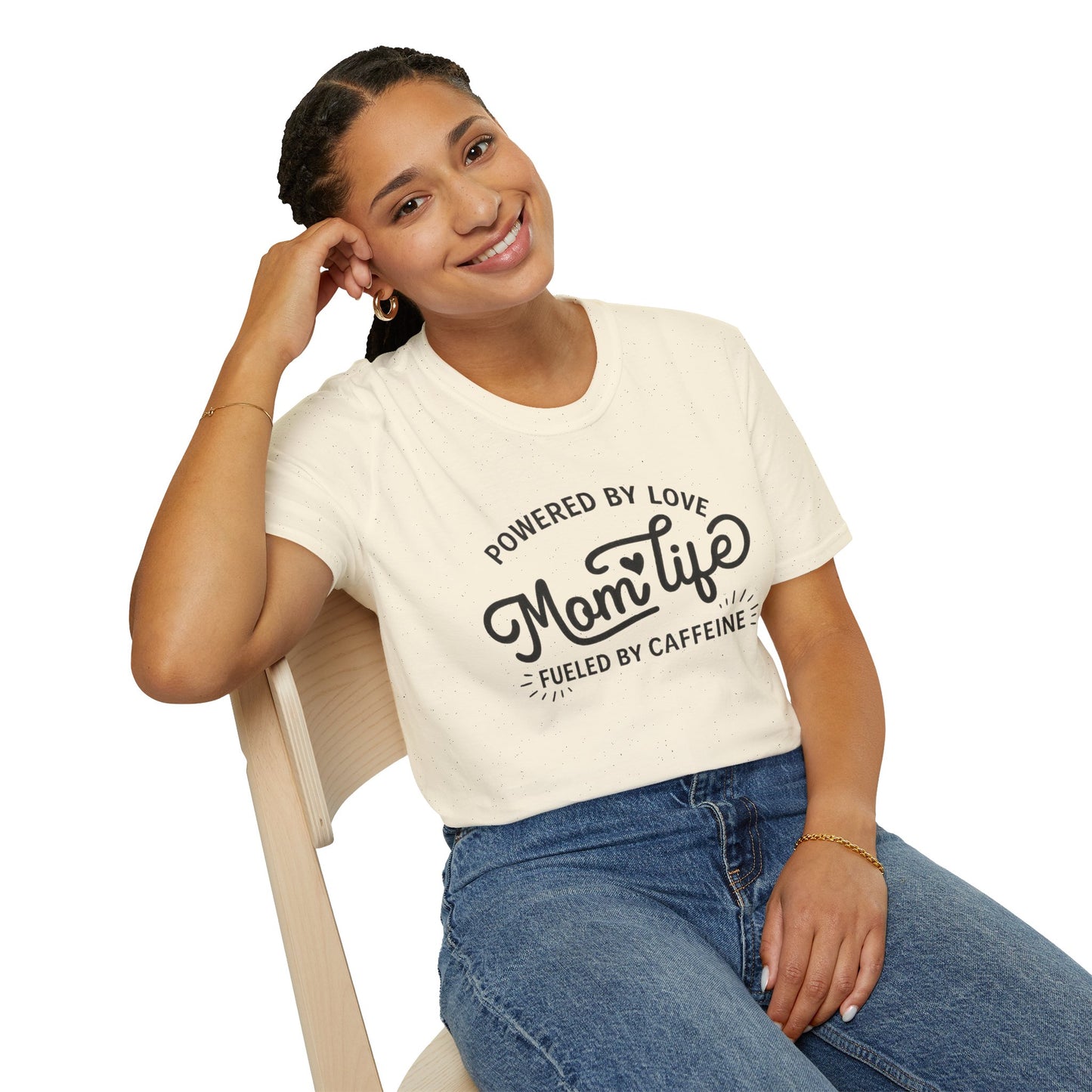 Mom Life T-Shirt - "Powered by Love, Fueled by Caffeine" Mom Gift