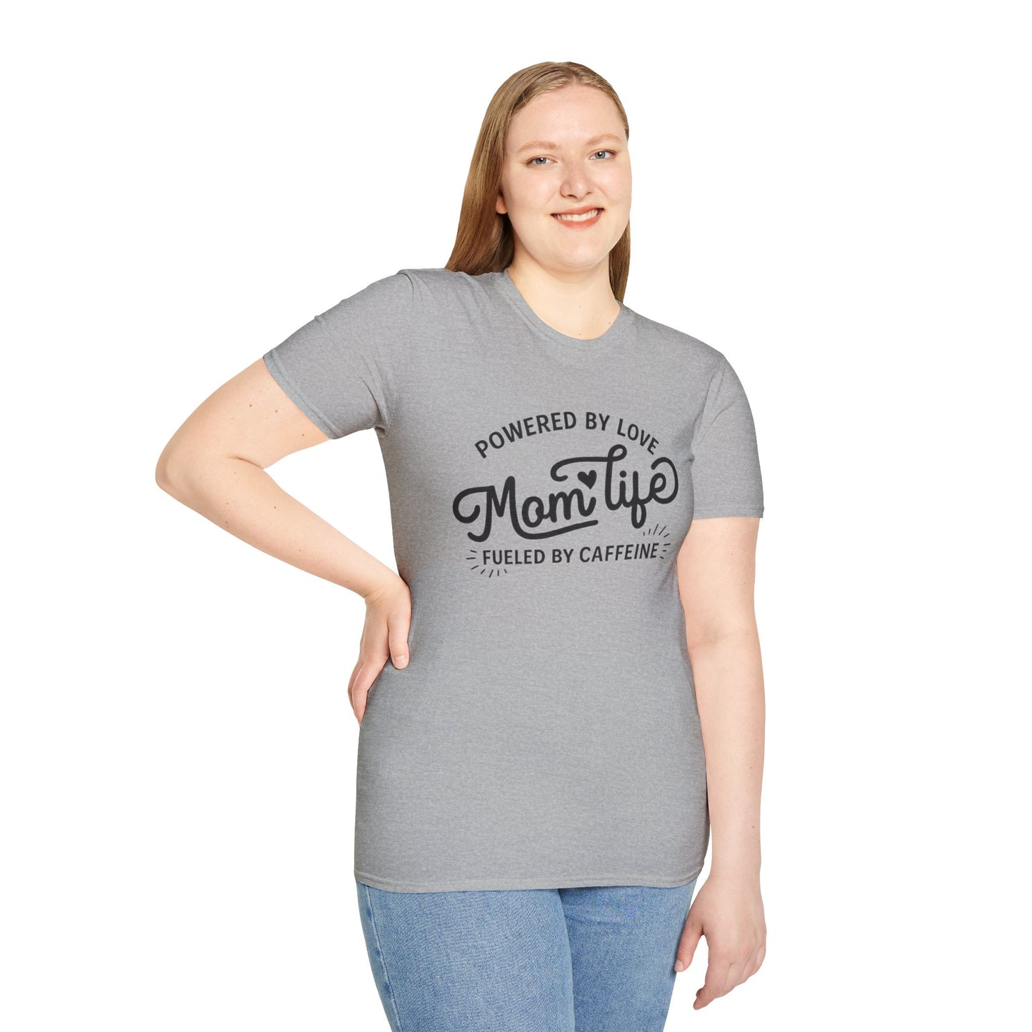 Mom Life T-Shirt - "Powered by Love, Fueled by Caffeine" Mom Gift