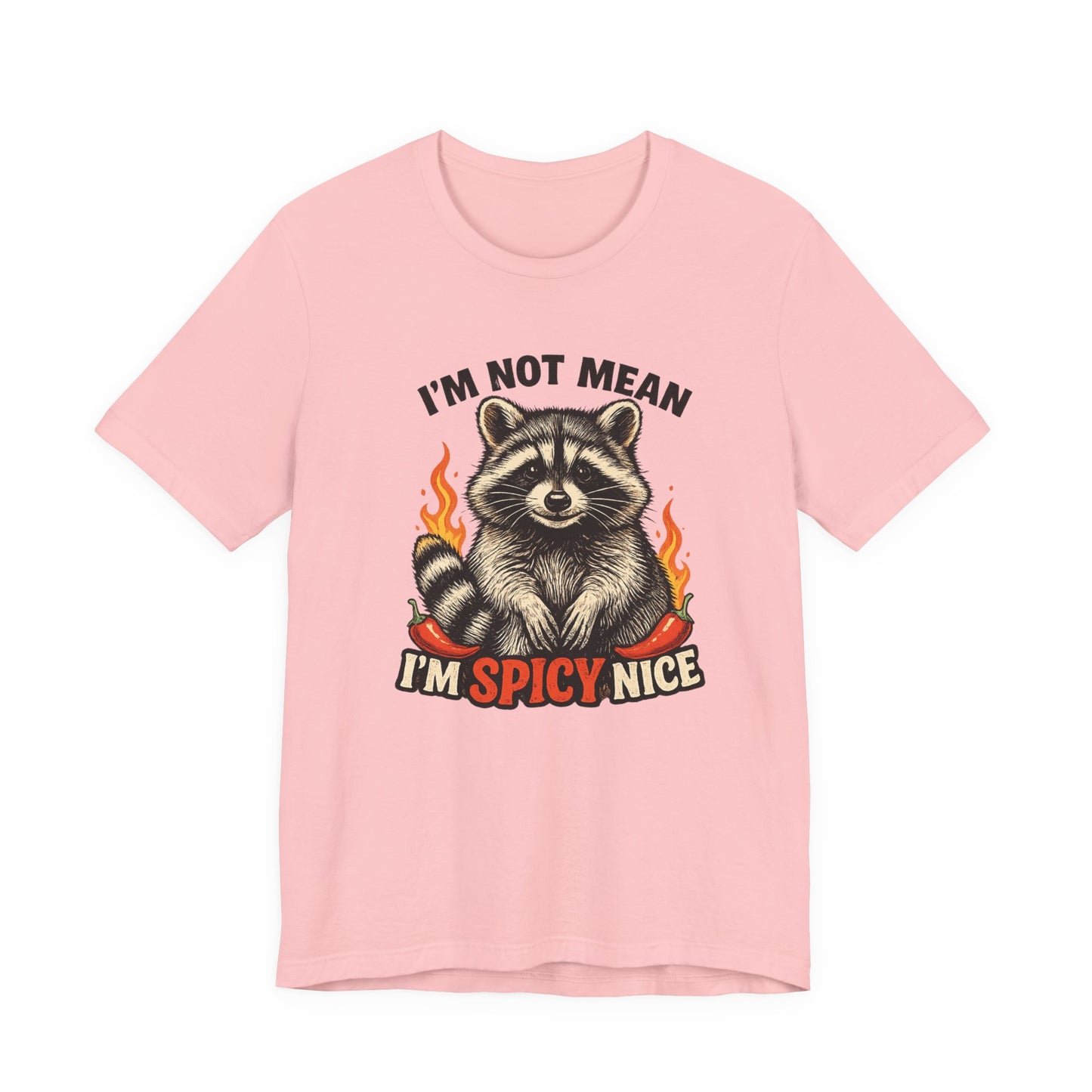 Spicy Nice Raccoon T-Shirt — "I'm Not Mean, I'm Spicy Nice" Graphic Tee