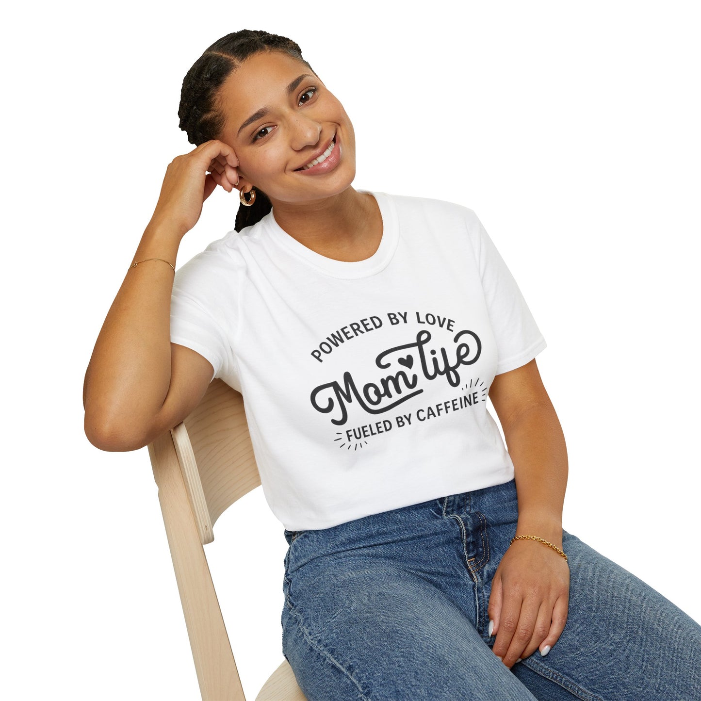 Mom Life T-Shirt - "Powered by Love, Fueled by Caffeine" Mom Gift